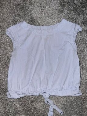 Light Blue Tie-Hem Kids Top